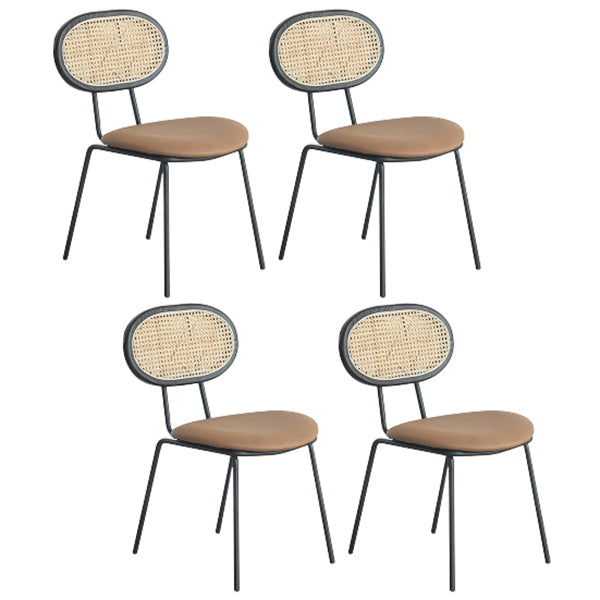 Ensemble de chaises en métal de style contemporain, chaise de cuisine à dossier ouvert et de salle à manger