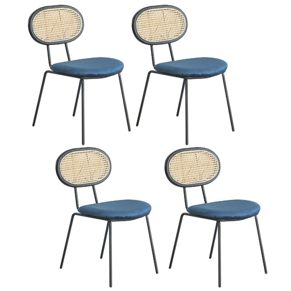 Ensemble de chaises en métal de style contemporain, chaise de cuisine à dossier ouvert et de salle à manger