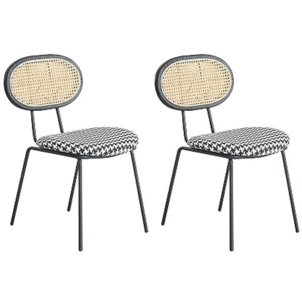 Ensemble de chaises en métal de style contemporain, chaise de cuisine à dossier ouvert et de salle à manger