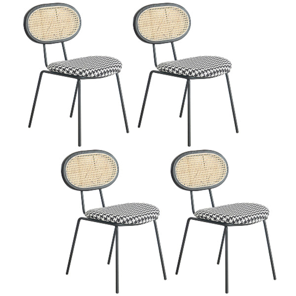Ensemble de chaises en métal de style contemporain, chaise de cuisine à dossier ouvert et de salle à manger