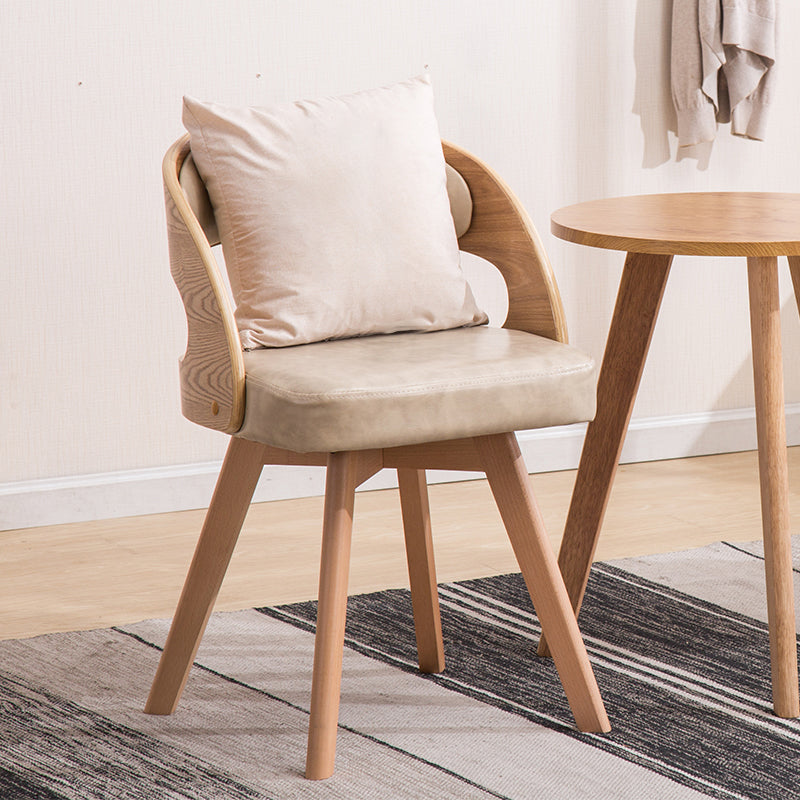 Sillas de comedor de madera de estilo moderno, respaldo abierto, silla lateral para cocina
