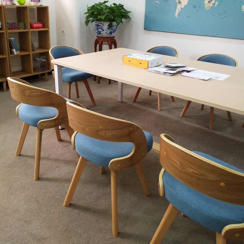 Sillas de comedor de madera de estilo moderno, respaldo abierto, silla lateral para cocina