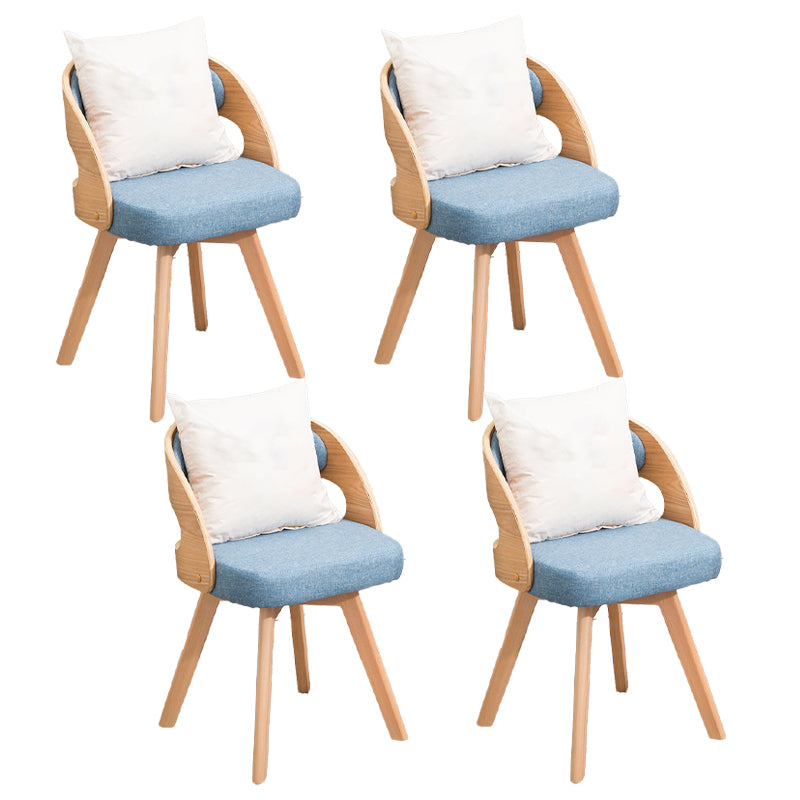 Sillas de comedor de madera de estilo moderno, respaldo abierto, silla lateral para cocina