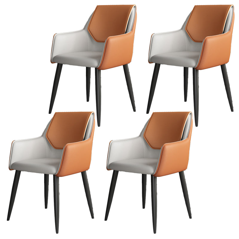 Fauteuil de maison scandinave, dossier solide, chaise de salle à manger rembourrée en métal