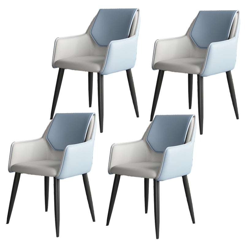 Fauteuil de maison scandinave, dossier solide, chaise de salle à manger rembourrée en métal