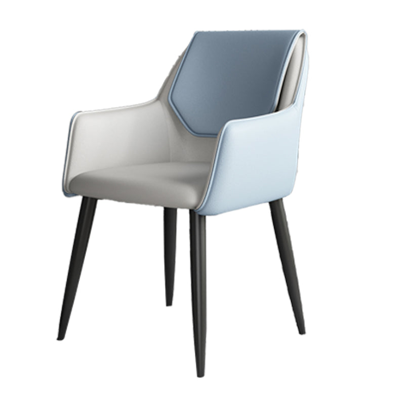 Fauteuil de maison scandinave, dossier solide, chaise de salle à manger rembourrée en métal