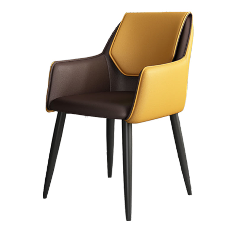 Fauteuil de maison scandinave, dossier solide, chaise de salle à manger rembourrée en métal