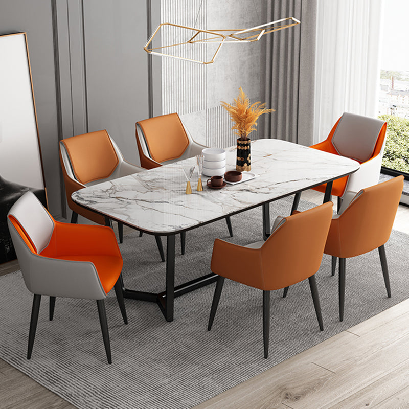 Fauteuil de maison scandinave, dossier solide, chaise de salle à manger rembourrée en métal