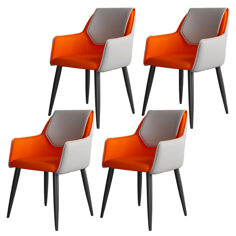 Fauteuil de maison scandinave, dossier solide, chaise de salle à manger rembourrée en métal