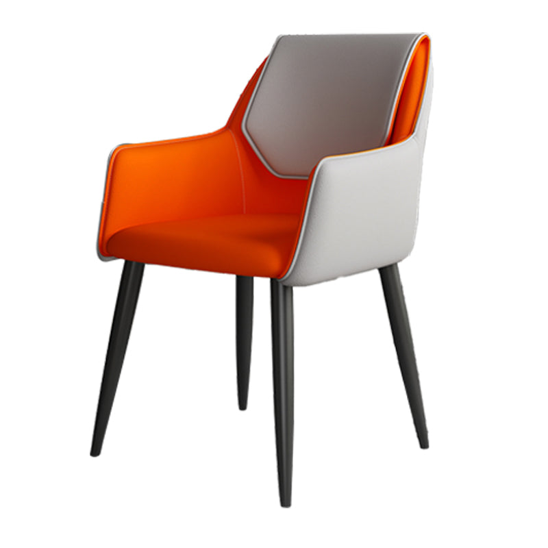 Fauteuil de maison scandinave, dossier solide, chaise de salle à manger rembourrée en métal
