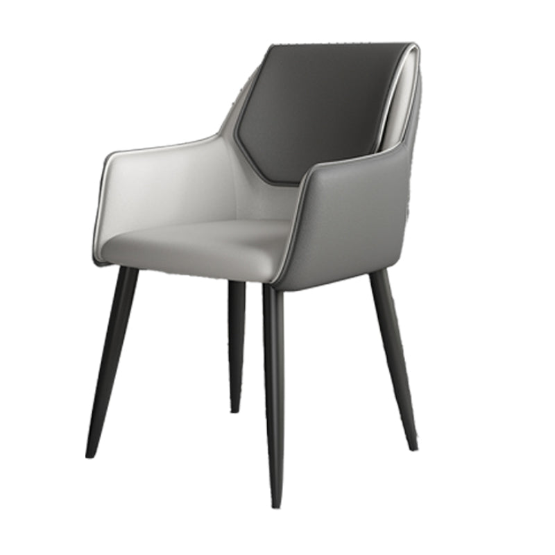 Fauteuil de maison scandinave, dossier solide, chaise de salle à manger rembourrée en métal