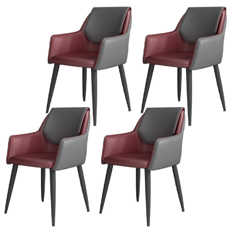 Fauteuil de maison scandinave, dossier solide, chaise de salle à manger rembourrée en métal