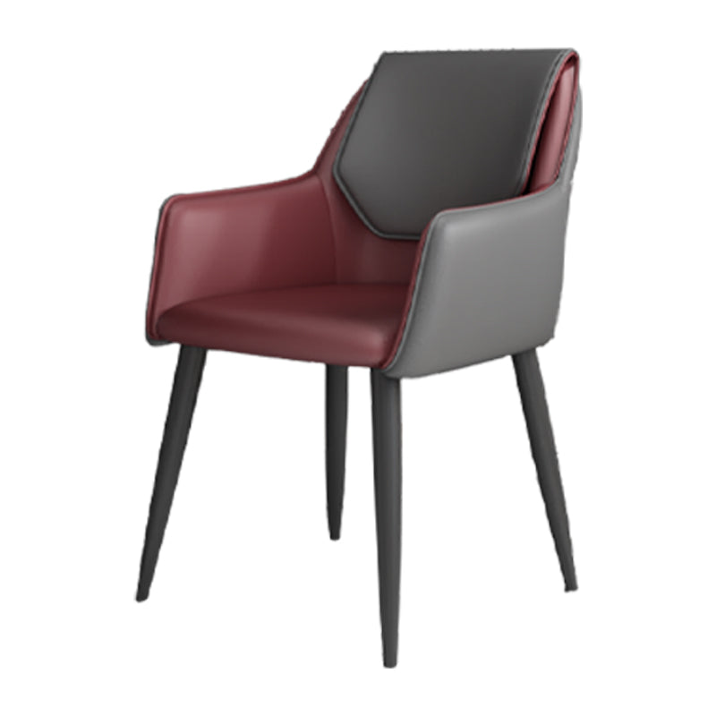 Fauteuil de maison scandinave, dossier solide, chaise de salle à manger rembourrée en métal