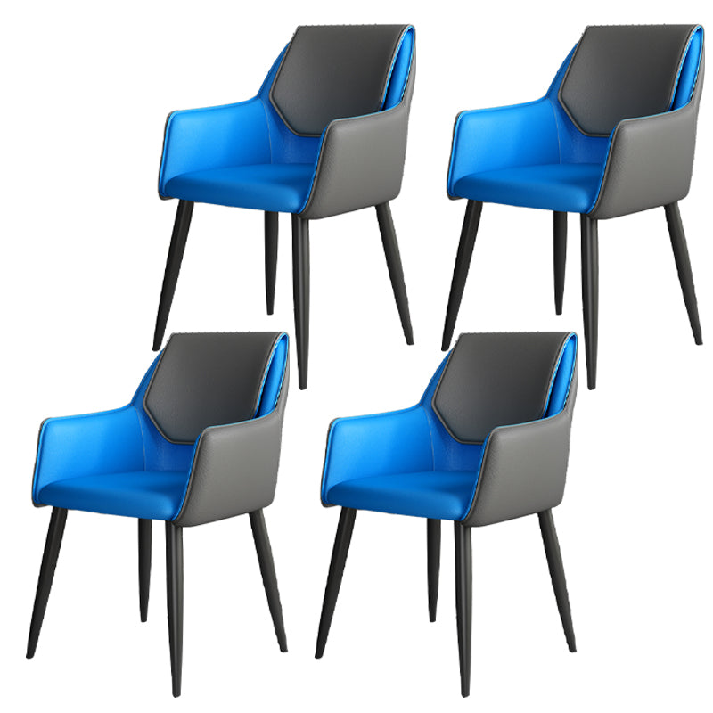 Fauteuil de maison scandinave, dossier solide, chaise de salle à manger rembourrée en métal