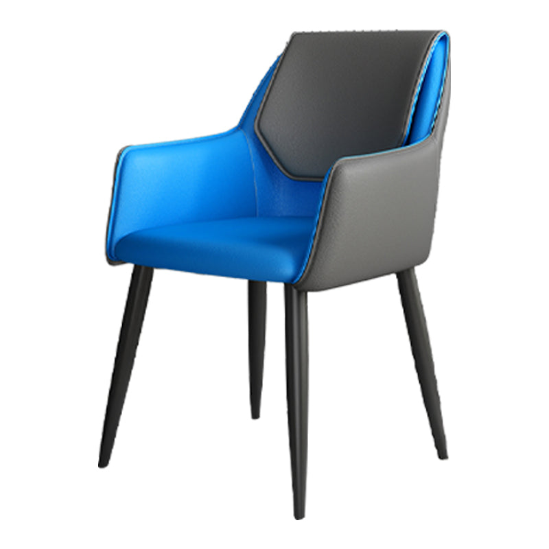 Fauteuil de maison scandinave, dossier solide, chaise de salle à manger rembourrée en métal