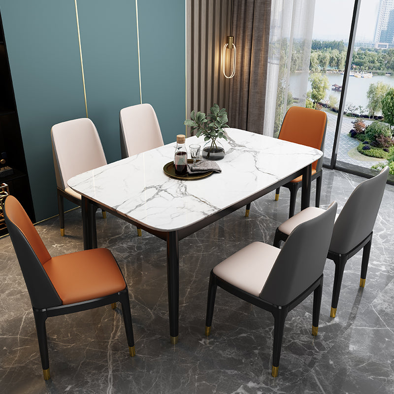 Silla de comedor de madera de estilo escandinavo Silla de comedor con respaldo sólido sin brazos