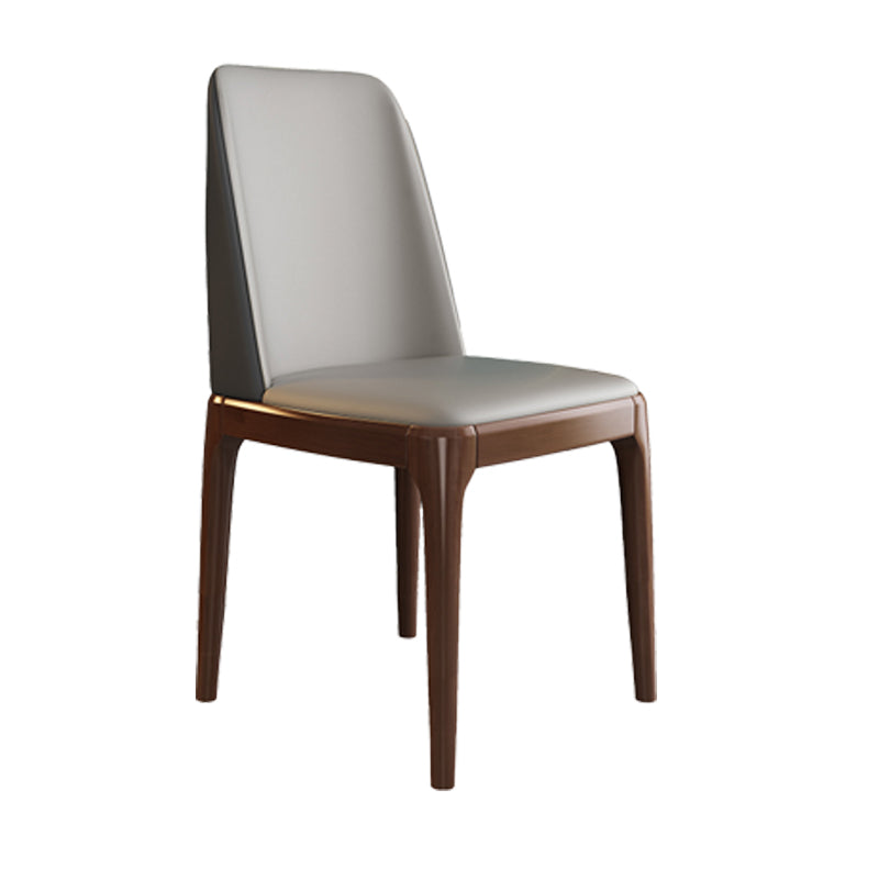 Silla de comedor de madera de estilo escandinavo Silla de comedor con respaldo sólido sin brazos