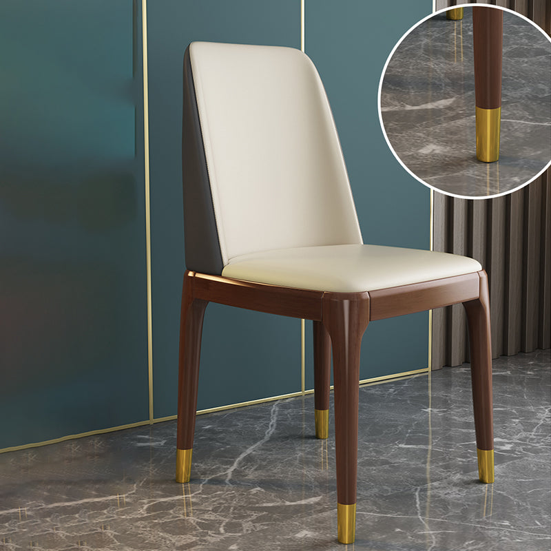 Silla de comedor de madera de estilo escandinavo Silla de comedor con respaldo sólido sin brazos