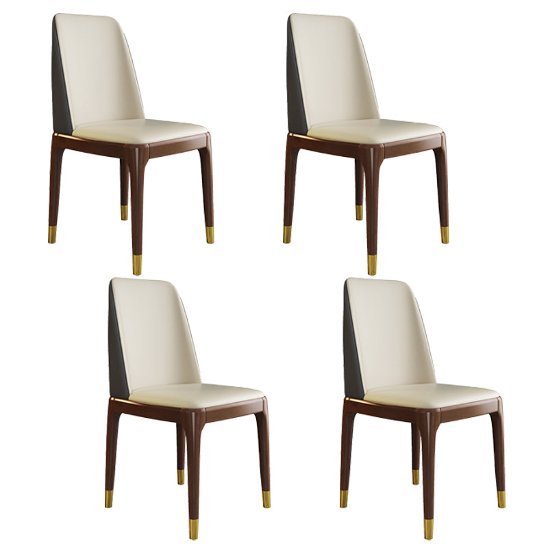 Silla de comedor de madera de estilo escandinavo Silla de comedor con respaldo sólido sin brazos