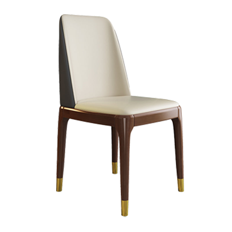 Silla de comedor de madera de estilo escandinavo Silla de comedor con respaldo sólido sin brazos