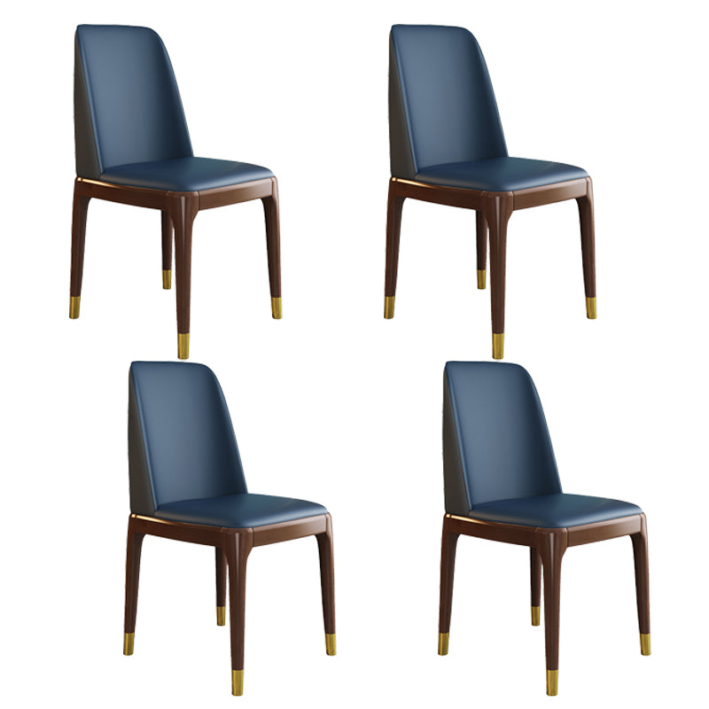 Silla de comedor de madera de estilo escandinavo Silla de comedor con respaldo sólido sin brazos