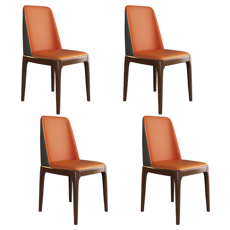 Silla de comedor de madera de estilo escandinavo Silla de comedor con respaldo sólido sin brazos