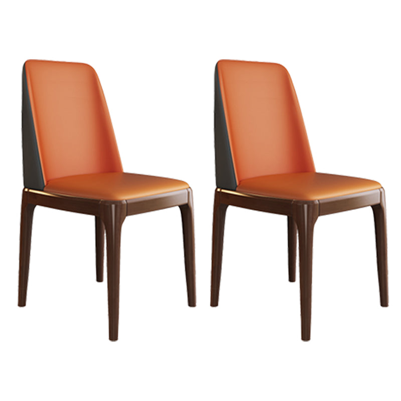 Silla de comedor de madera de estilo escandinavo Silla de comedor con respaldo sólido sin brazos