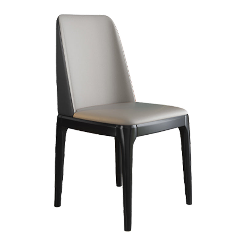 Silla de comedor de madera de estilo escandinavo Silla de comedor con respaldo sólido sin brazos