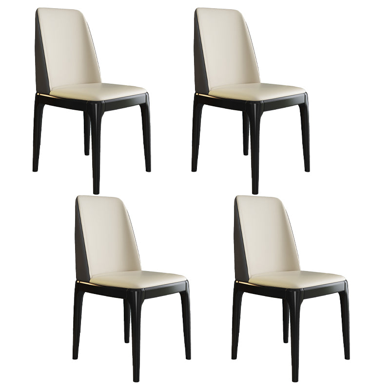 Silla de comedor de madera de estilo escandinavo Silla de comedor con respaldo sólido sin brazos