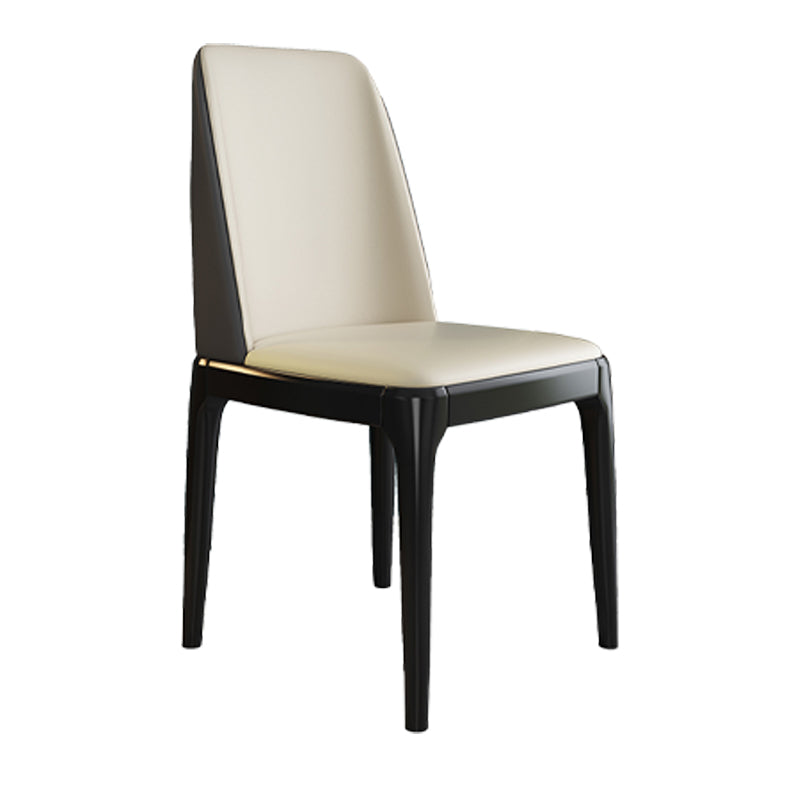 Chaise de salle à manger en bois de style scandinave, sans accoudoirs, à dossier solide