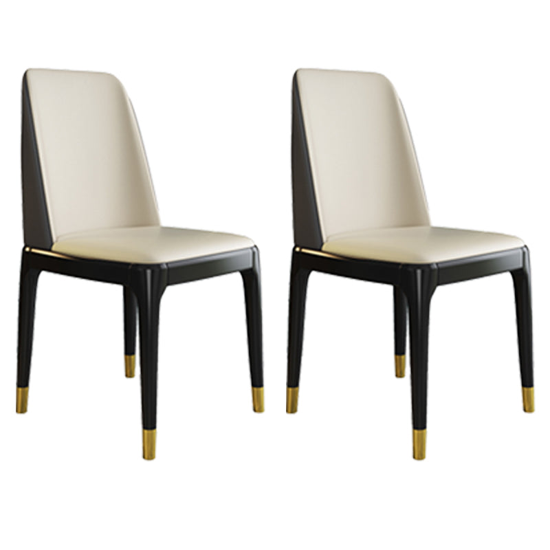 Silla de comedor de madera de estilo escandinavo Silla de comedor con respaldo sólido sin brazos
