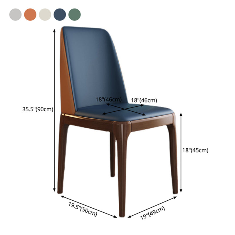 Silla de comedor de madera de estilo escandinavo Silla de comedor con respaldo sólido sin brazos