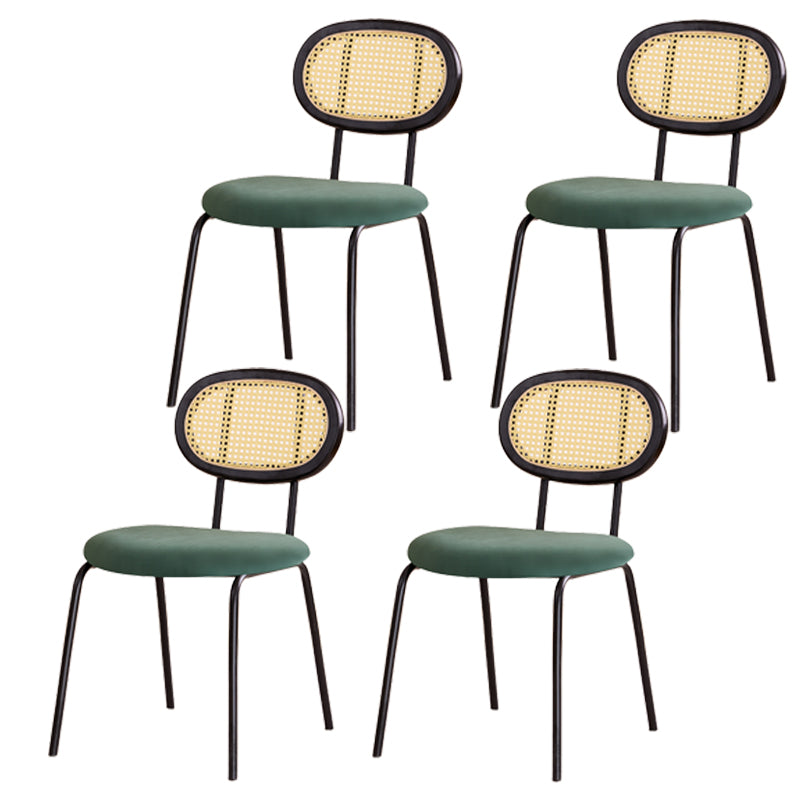 Sillas de comedor de cocina con parte trasera abierta, juego de sillas de metal de estilo moderno