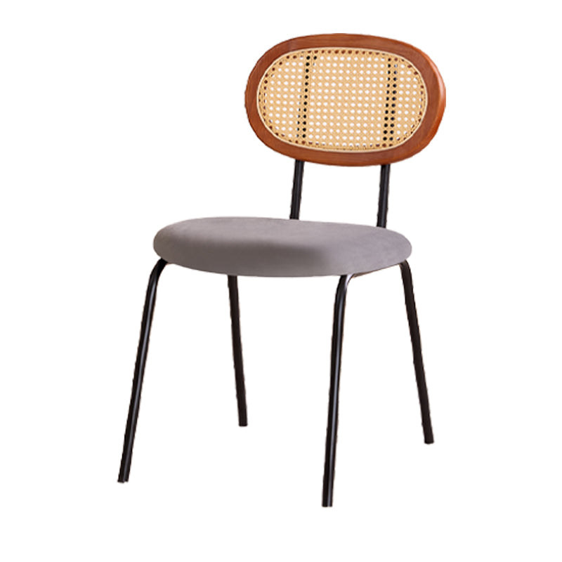 Ensemble de chaises en métal de style moderne, chaises de salle à manger de cuisine latérales ouvertes à l'arrière