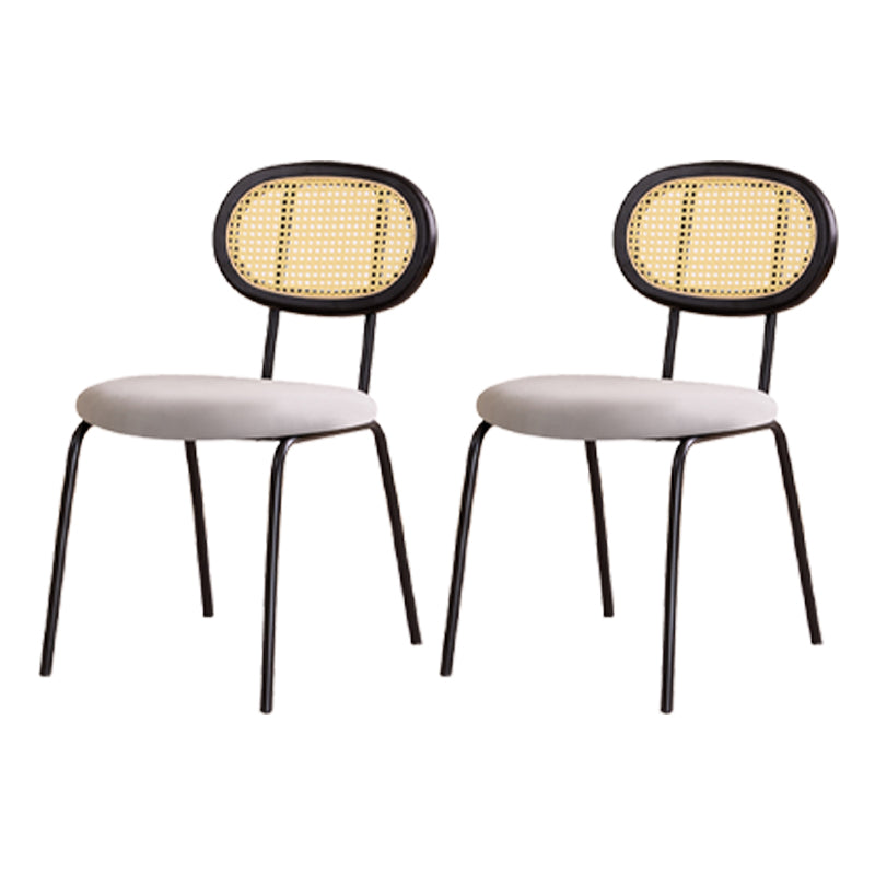 Sillas de comedor de cocina con parte trasera abierta, juego de sillas de metal de estilo moderno