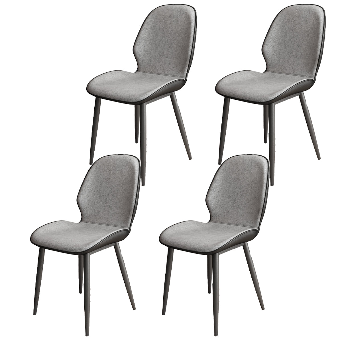 El comedor contemporáneo del metal preside el cuero de la PU que cena las sillas sin brazos para el uso interior