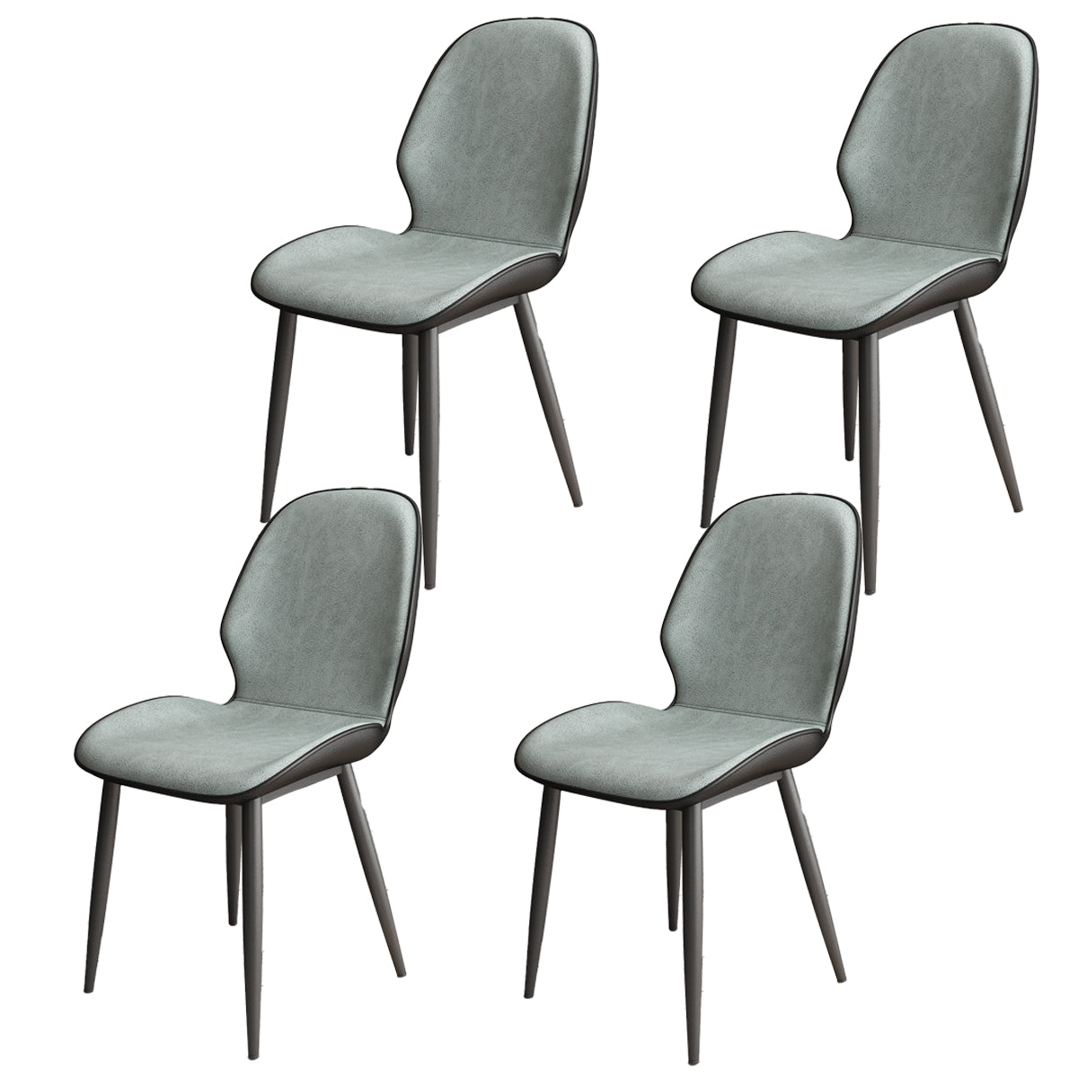 El comedor contemporáneo del metal preside el cuero de la PU que cena las sillas sin brazos para el uso interior