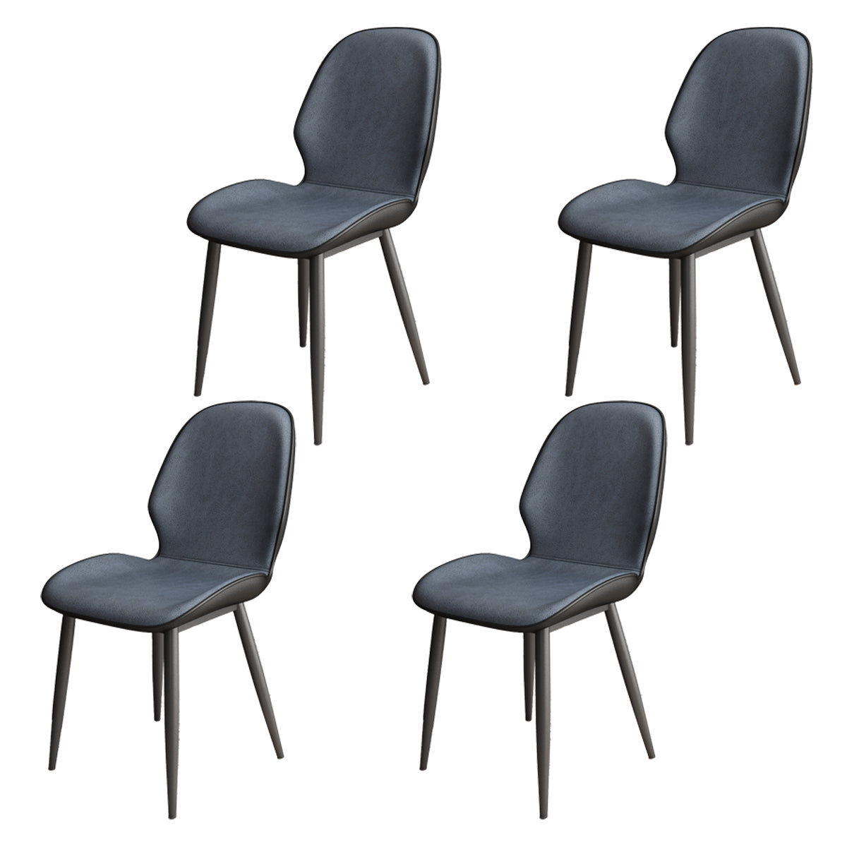 El comedor contemporáneo del metal preside el cuero de la PU que cena las sillas sin brazos para el uso interior