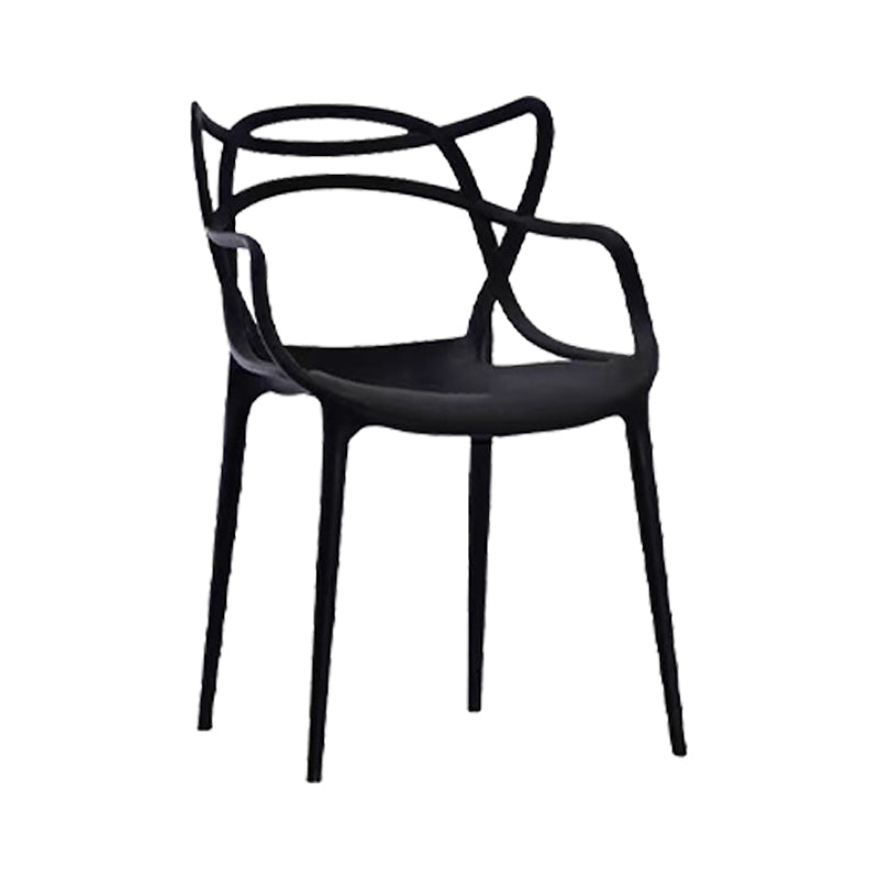 Fauteuil en plastique pour restaurant scandinave, finition mate, chaise de salle à manger à dossier croisé