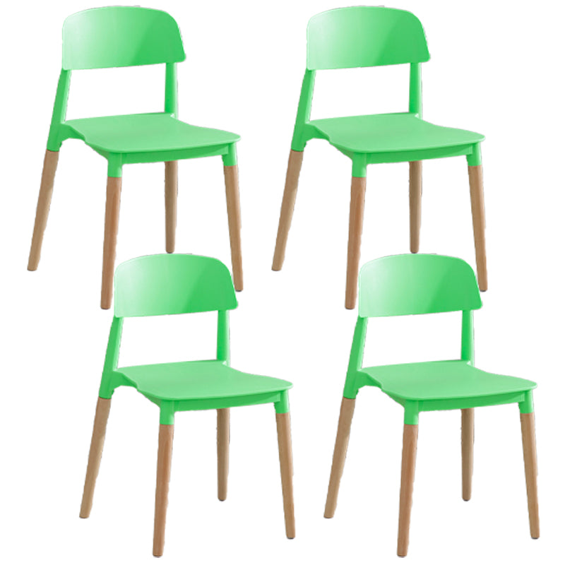 Chaise de salle à manger en plastique de style contemporain, chaises latérales de salle à manger à dossier ouvert pour la cuisine