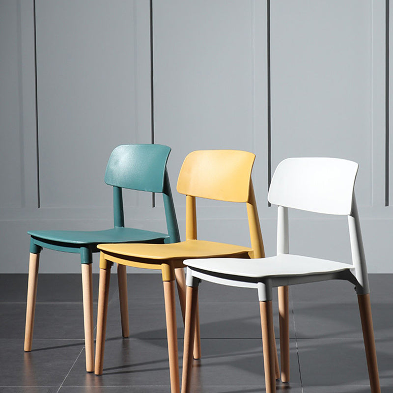Chaise de salle à manger en plastique de style contemporain, chaises latérales de salle à manger à dossier ouvert pour la cuisine