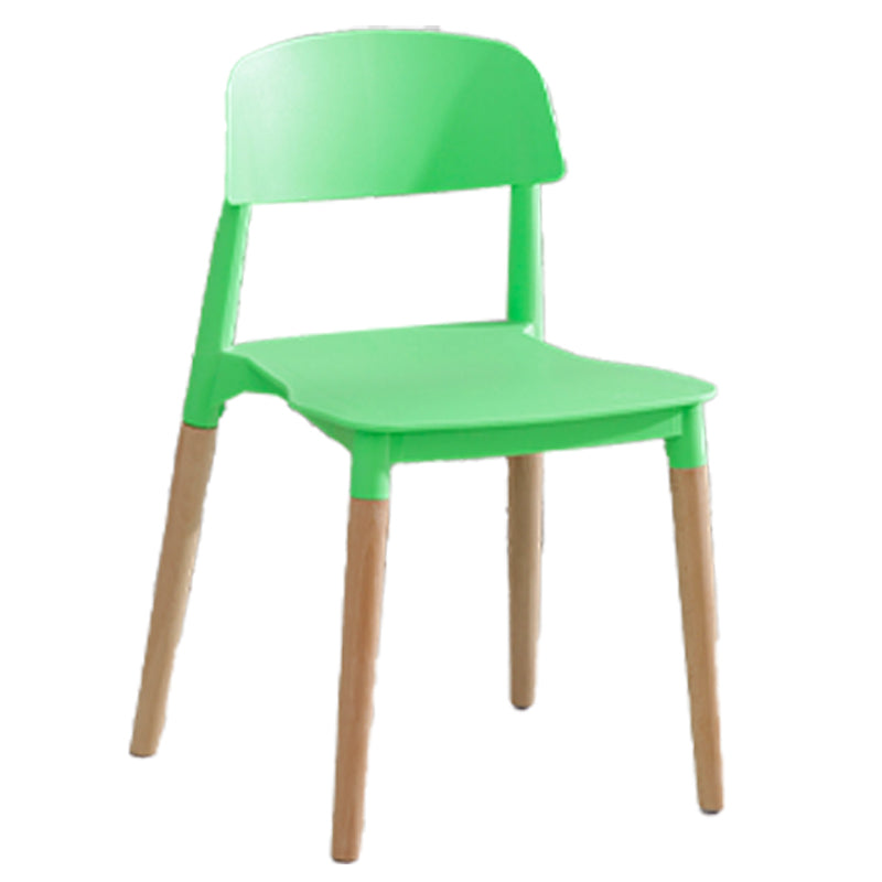 Chaise de salle à manger en plastique de style contemporain, chaises latérales de salle à manger à dossier ouvert pour la cuisine