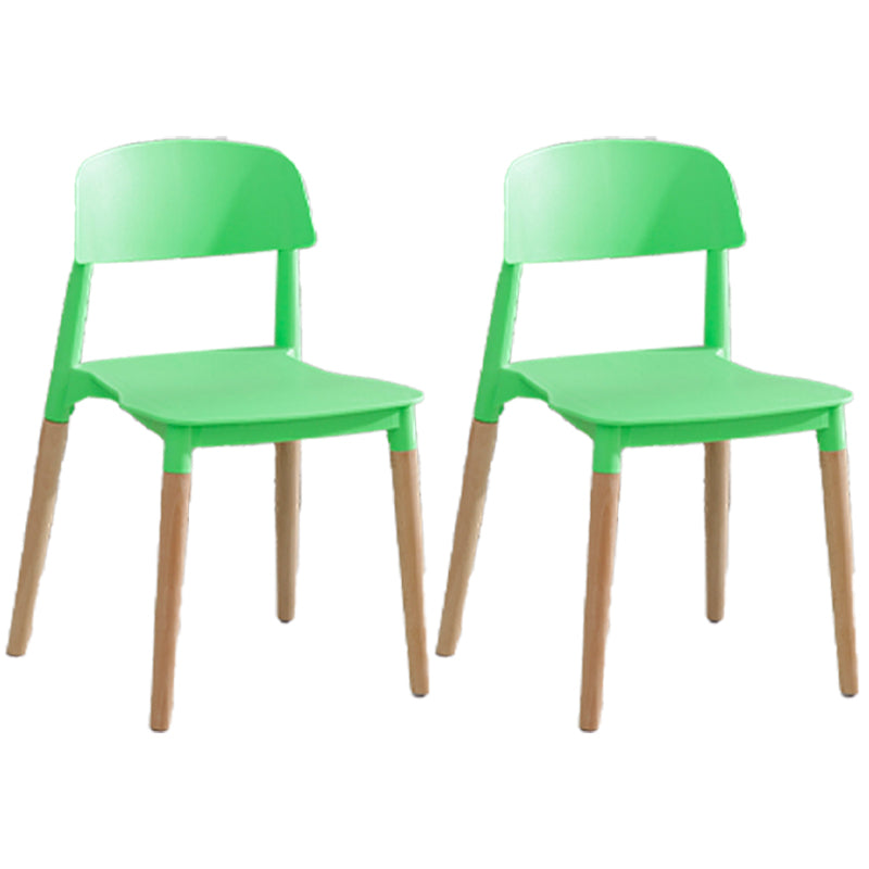 Chaise de salle à manger en plastique de style contemporain, chaises latérales de salle à manger à dossier ouvert pour la cuisine