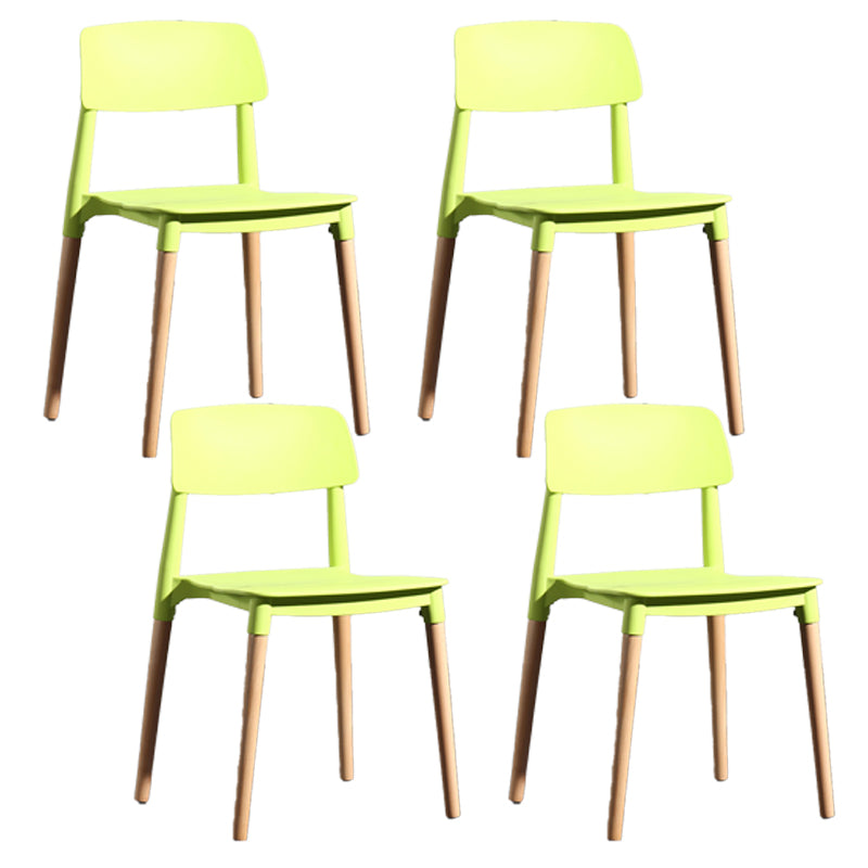 Chaise de salle à manger en plastique de style contemporain, chaises latérales de salle à manger à dossier ouvert pour la cuisine
