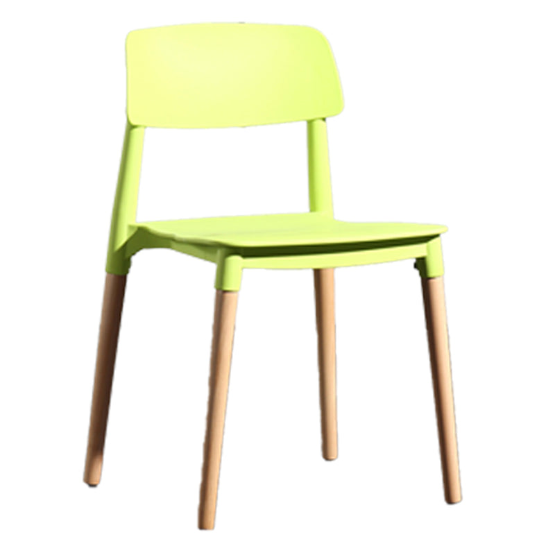 Chaise de salle à manger en plastique de style contemporain, chaises latérales de salle à manger à dossier ouvert pour la cuisine
