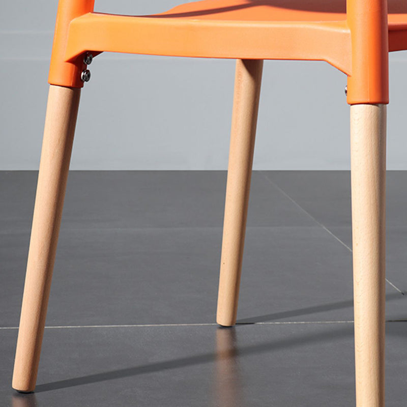 Chaise de salle à manger en plastique de style contemporain, chaises latérales de salle à manger à dossier ouvert pour la cuisine