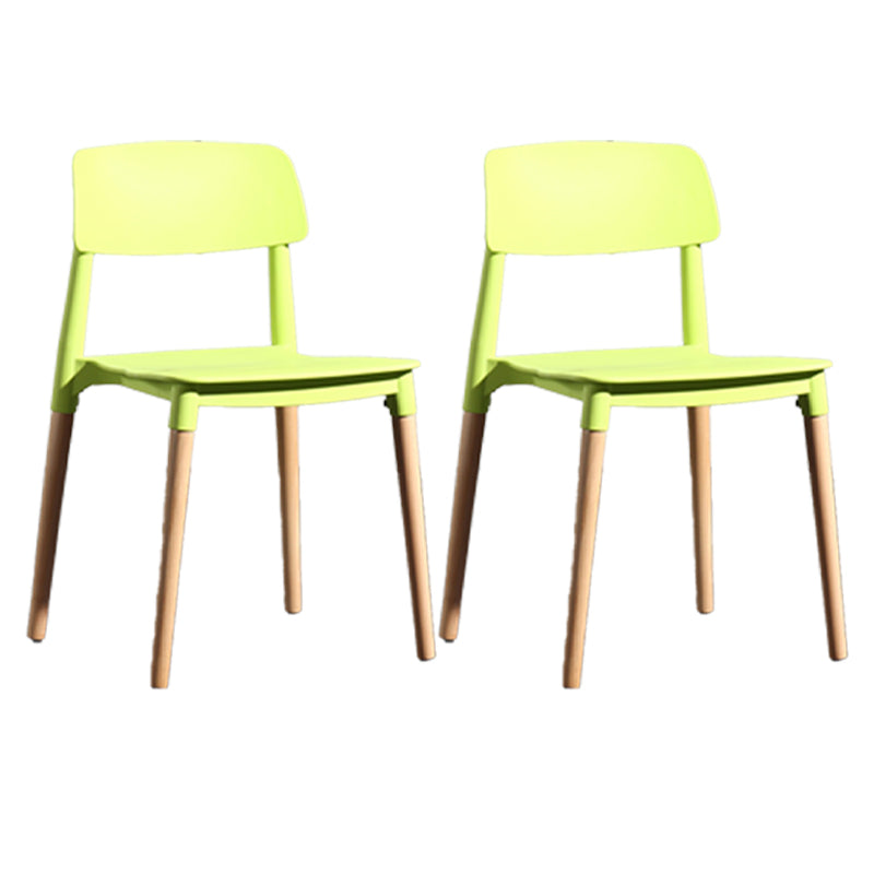 Chaise de salle à manger en plastique de style contemporain, chaises latérales de salle à manger à dossier ouvert pour la cuisine