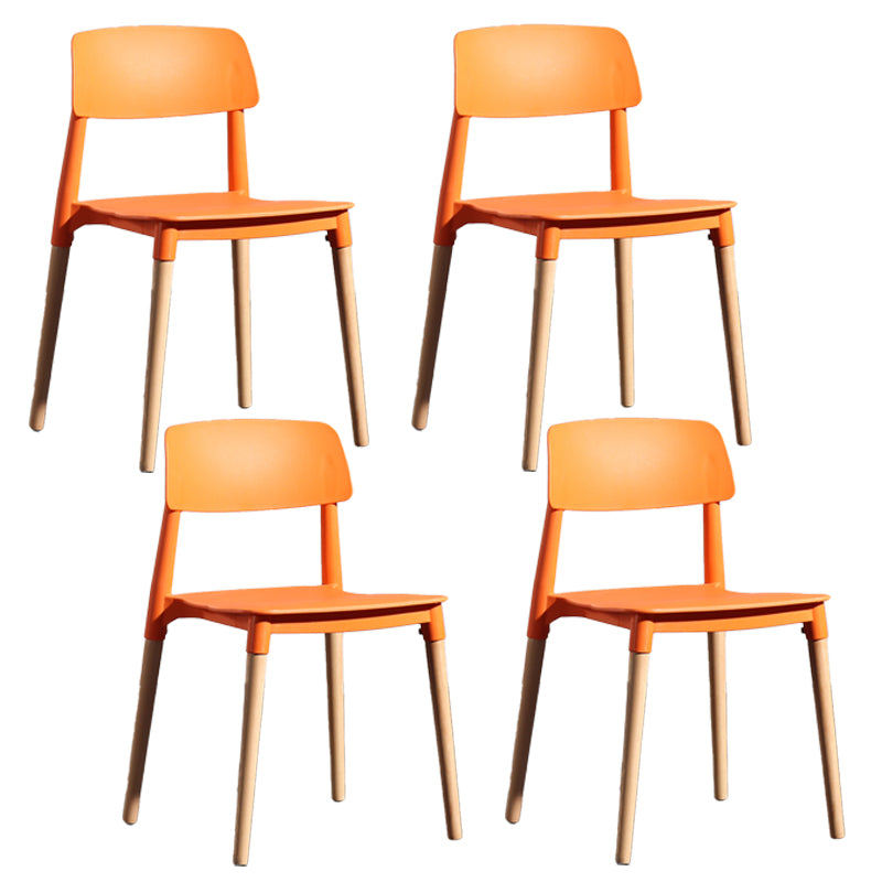 Chaise de salle à manger en plastique de style contemporain, chaises latérales de salle à manger à dossier ouvert pour la cuisine