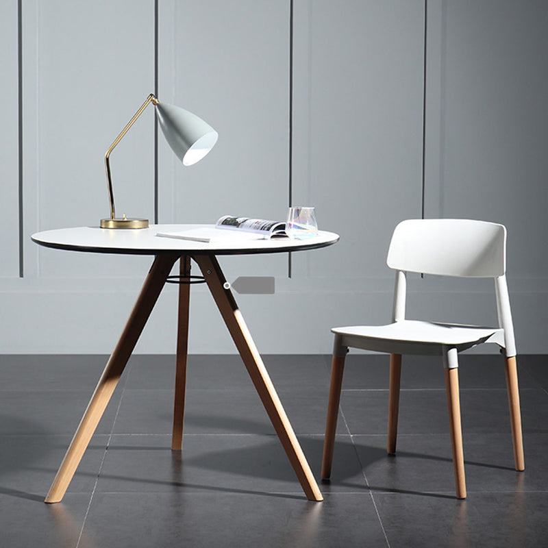 Chaise de salle à manger en plastique de style contemporain, chaises latérales de salle à manger à dossier ouvert pour la cuisine