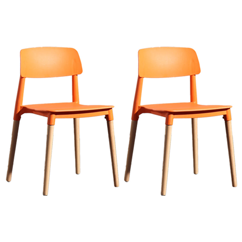 Chaise de salle à manger en plastique de style contemporain, chaises latérales de salle à manger à dossier ouvert pour la cuisine